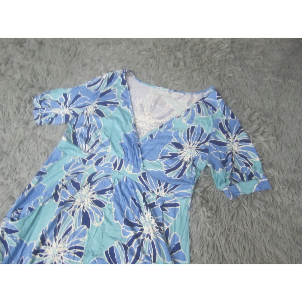 Liz Claiborne Womens Medium Maternity Medium Geometric Print Short Sleeve V-Neck - Picture 2 of 8